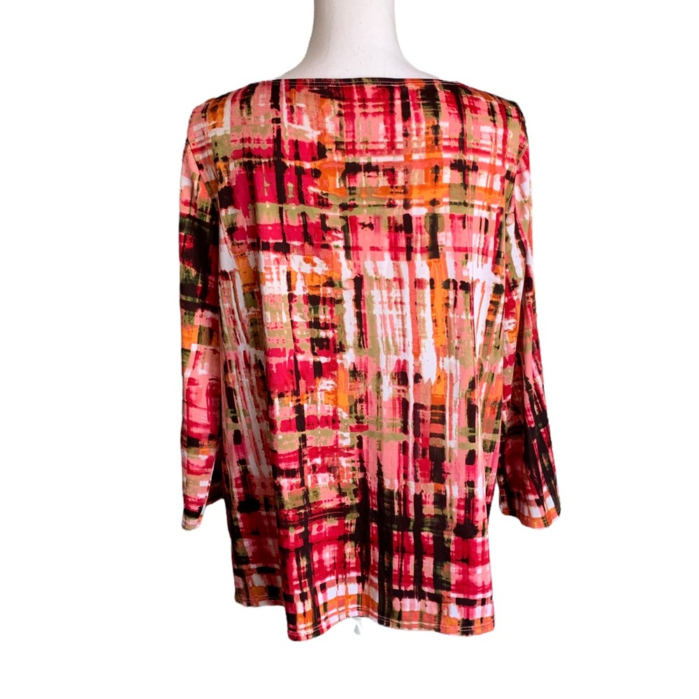 Peck & Peck Multicolored V- Neck Top Size Large - image 2